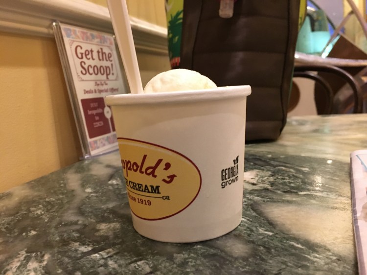 Two scoops of Leopold's ice cream