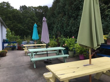 Charming seating at the Dairy Haus, Saratoga Springs | In Search of a Scoop