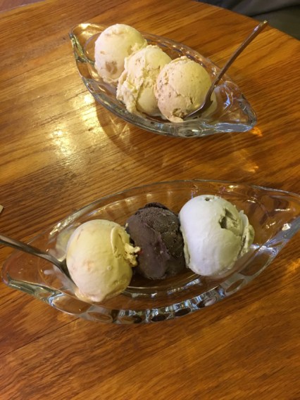 Two ice cream dishes, Beth Marie's, Denton, TX | In Search of a Scoop